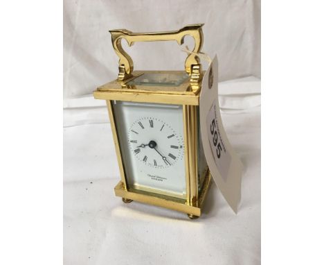  Sale Item:    BRASS CARRIAGE CLOCK DAVID PETERSON ENGLAND  Vat Status:   No Vat   Buyers Premium:  This lot is subject to a 
