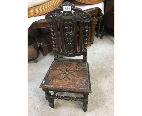  Sale Item:    OAK HALL CHAIR (AF)   Vat Status:   No Vat   Buyers Premium:  This lot is subject to a Buyers Premium of 15% +