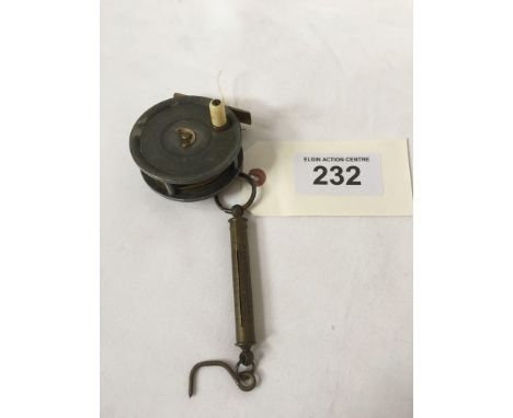  Sale Item:    ALEX MARTIN FISHING REEL &amp; SPRING BALANCE  Vat Status:   No Vat   Buyers Premium:  This lot is subject to 