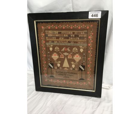  Sale Item:    FRAMED SAMPLER   Vat Status:   No Vat   Buyers Premium:  This lot is subject to a Buyers Premium of 15% + Vat 