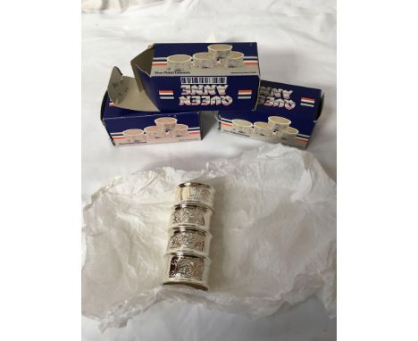  Sale Item:    3 BOXES- 12 QUEEN ANNE NAPKIN RINGS  Vat Status:   No Vat   Buyers Premium:  This lot is subject to a Buyers P