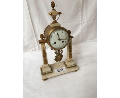  Sale Item:    2 PILLAR PENDULUM CLOCK- NO KEY   Vat Status:   No Vat   Buyers Premium:  This lot is subject to a Buyers Prem