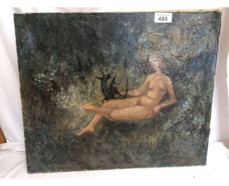  Sale Item:    OIL PAINTING NUDE WITH DRAGON (AF)  Vat Status:   No Vat   Buyers Premium:  This lot is subject to a Buyers Pr