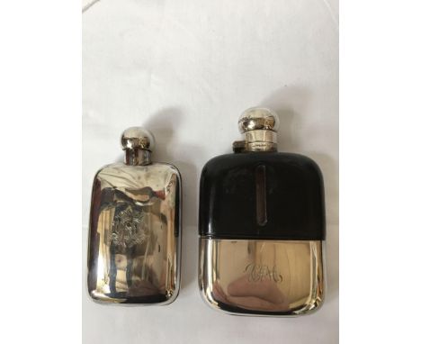  Sale Item:    2 INSCRIBED SILVER HIP FLASKS   Vat Status:   No Vat   Buyers Premium:  This lot is subject to a Buyers Premiu