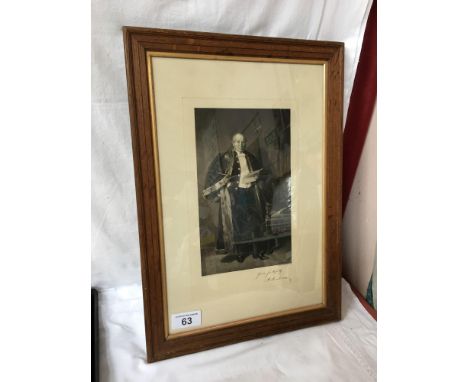  Sale Item:    PHOTOGRAVURE OF GENT IN ROBES BY W HENDERSON  Vat Status:   No Vat   Buyers Premium:  This lot is subject to a