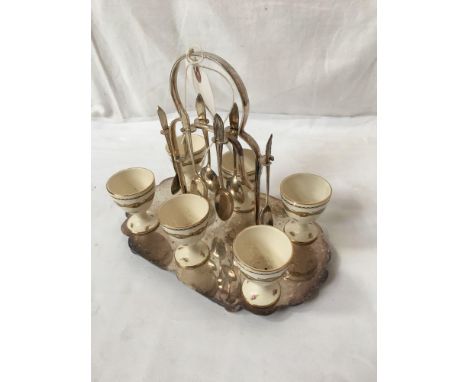  Sale Item:    E P &amp; DEVON WARE EGG CUP SET   Vat Status:   No Vat   Buyers Premium:  This lot is subject to a Buyers Pre