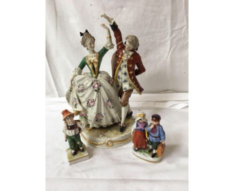 Sale Item:    2 SMALL &amp; 1 LARGE FIGURE ORNAMENTS (AF)  Vat Status:   No Vat   Buyers Premium:  This lot is subject to a 