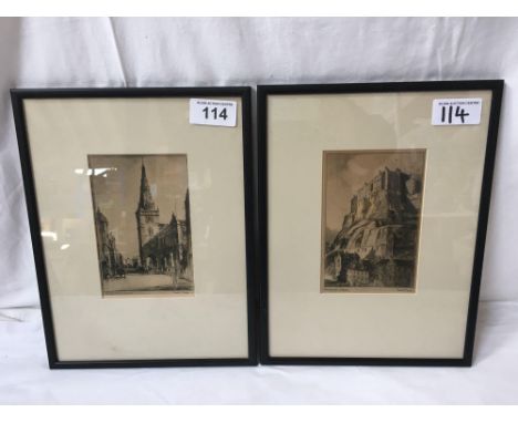  Sale Item:    2 PRESTON CRIBB PRINTS GLASGOW &amp; EDINBURGH  Vat Status:   No Vat   Buyers Premium:  This lot is subject to
