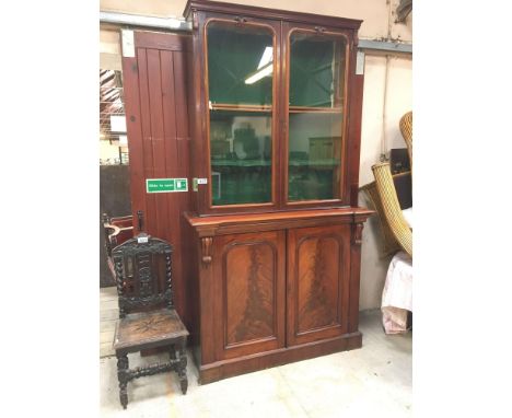  Sale Item:    VICTORIAN CUPBOARD &amp; DISPLAY CABINET (AF)  Vat Status:   No Vat   Buyers Premium:  This lot is subject to 