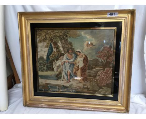  Sale Item:    WOOLWORK BIBLICAL SCENE (AF)   Vat Status:   No Vat   Buyers Premium:  This lot is subject to a Buyers Premium