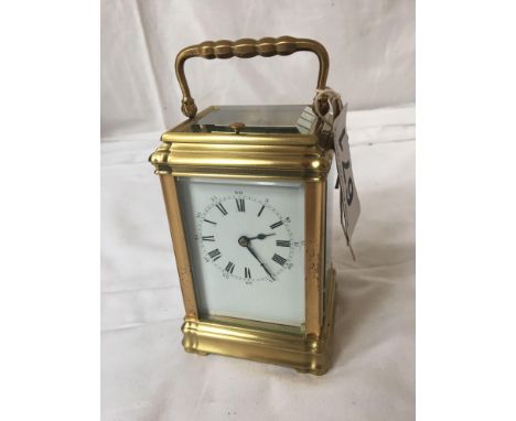  Sale Item:    FRENCH GORGE CASED REPEATING CARRIAGE CLOCK- KEY IN OFFICE  Vat Status:   No Vat   Buyers Premium:  This lot i