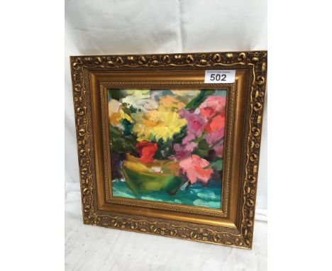  Sale Item:    OIL PAINTING FLOWERS D SCHRELL (FRAME AF)  Vat Status:   No Vat   Buyers Premium:  This lot is subject to a Bu