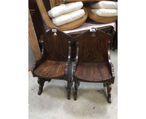  Sale Item:    2 CAITHNESS GOTHIC HALL CHAIRS   Vat Status:   No Vat   Buyers Premium:  This lot is subject to a Buyers Premi
