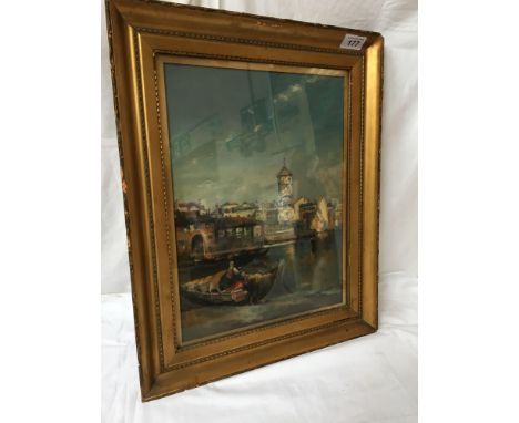 Sale Item:    OIL PAINTING VENICE SCENE (FRAME AF)  Vat Status:   No Vat   Buyers Premium:  This lot is subject to a Buyers 