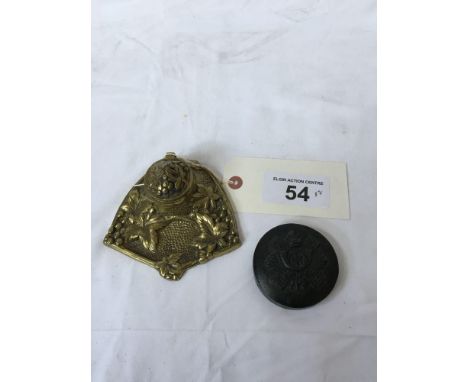  Sale Item:    BRASS INKWELL &amp; PAPERWEIGHT   Vat Status:   No Vat   Buyers Premium:  This lot is subject to a Buyers Prem