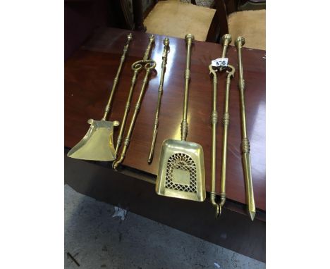  Sale Item:    BRASS FIREGUARD &amp; FIRE IRONS   Vat Status:   No Vat   Buyers Premium:  This lot is subject to a Buyers Pre