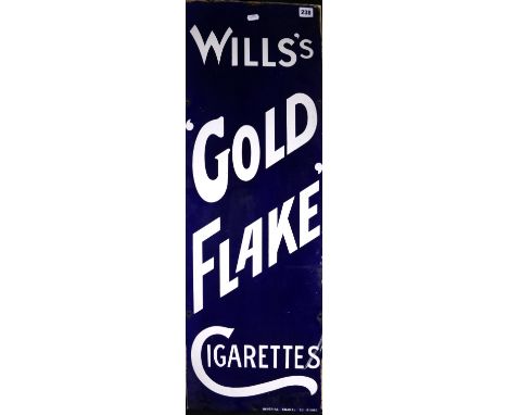 Imperial enamel company of Birmingham Wills Gold Flake Cigarette advertising sign, 92cm x 31cm