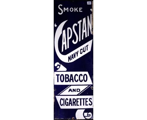 Imperial enamel company of Birmingham Capstan Navy Cut Cigarette advertising sign, 92cm x 31cm