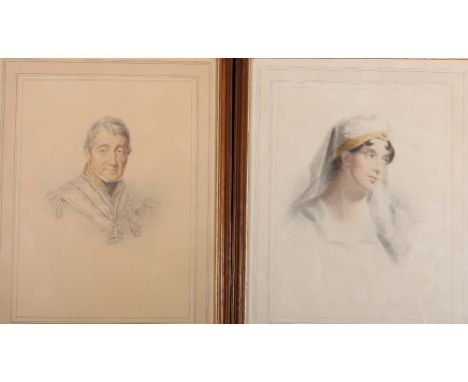Attributed to SIR WILLIAM CHARLES ROSS RA  (1795-1860)
Half Length portrait preparatory drawing of Admiral Sir David Milne GC