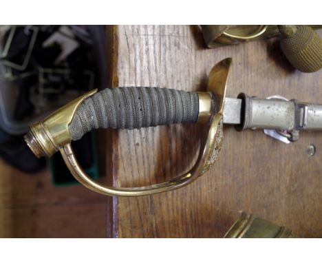 An Imperial German Prussian model M1889 infantry sword and steel scabbard, by 'Weyersberg &amp; Co, Solingen'. 