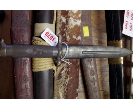A Swedish 1896 pattern bayonet and steel scabbard, the 21cm blade marked 'E J A B, 062'. 