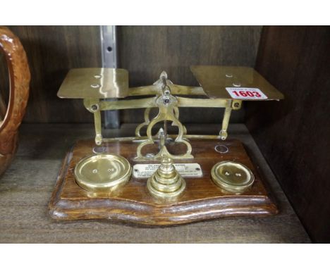 A set of old postage scales.&nbsp; 