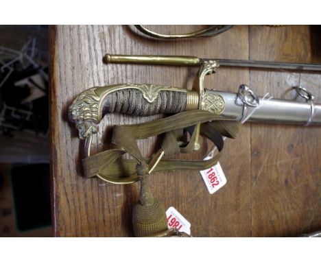 A World War I Imperial German lion's head pattern cavalry officer's sword and scabbard.&nbsp; 