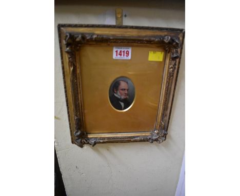 A portrait miniature of a Victorian gentleman,&nbsp;7.5cm oval.&nbsp; 