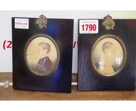 Two early 19th century portrait miniatures of children,&nbsp;one indistinctly inscribed verso 'Jan H?ll, October 1818, Aged 9
