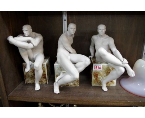 A set of three Lladro figures,&nbsp;23cm high.&nbsp; 