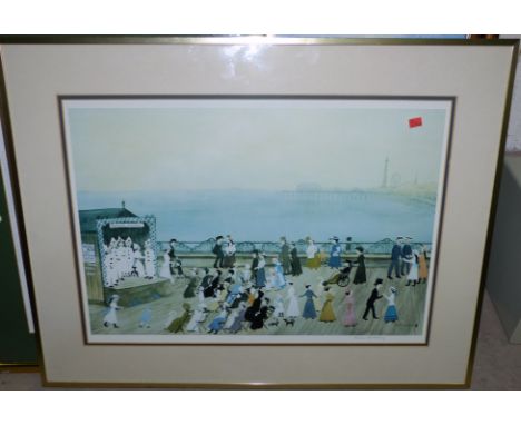 A Helen Bradley print of Blackpool, signed in pencil, 15" x 21"