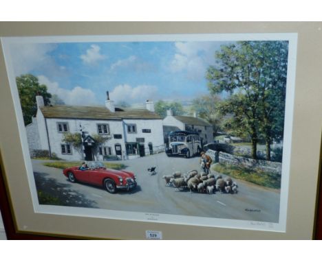 Kevin Walsh:  limited edition print, MGM at Malham, 15" x 22", framed and glazed