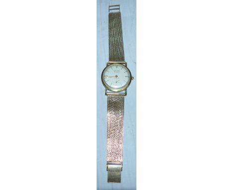 A gents Favre-Leuba "Convention Chronometer" wristwatch, stamped '18K/750', on 9 carat hallmarked gold mesh strap, 45.5 gm gr