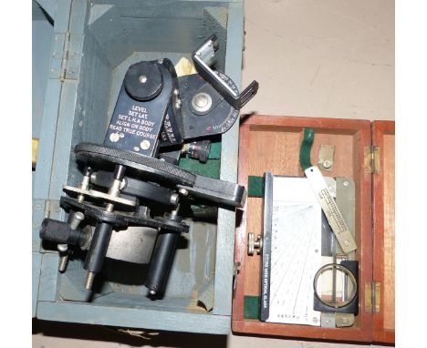 An Astro Compass Mk 11 in original box; a Stuarts Marine distance meter, cased