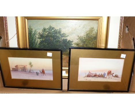 A pair of watercolours:  Middle Eastern scenes; a signed limited edition print, and another