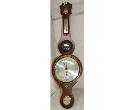 A mercury column barometer in boxwood inlaid mahogany case