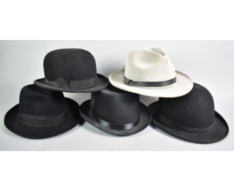 A Collection of Five Various Hats to include Vintage Bowler Etc