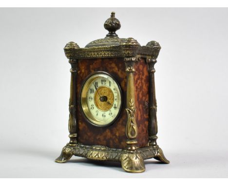 A Nice Quality Tortoiseshell and Gilt Mantel Clock by The British United Clock Company, French Movement in Working Order, 16c