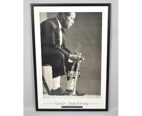 A Framed Photograph Print, Louis Armstrong, Gloaguen, Subject 55x84cm
