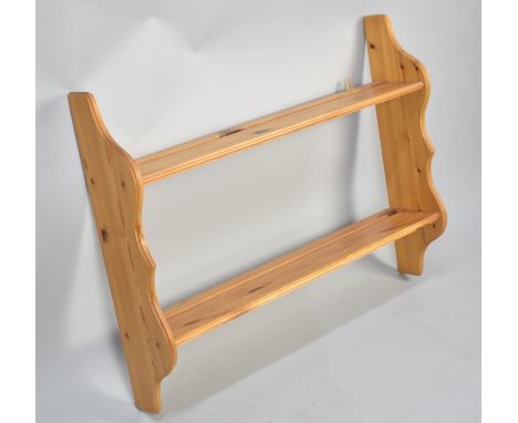 A Modern Pine Wall Hanging Shelf, 79cm wide