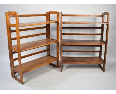 A Pair of Folding and Stacking, Three Shelf Units, 70cms Wide and 94cms High