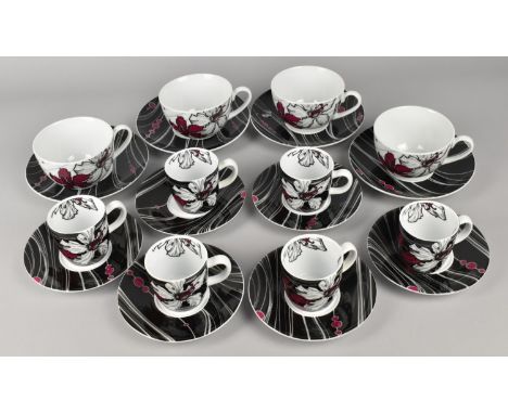 A Royal Worcester Llewelyn-Bowen Annoushka Part Tea and Coffee Set to Comprise Four Cups and Saucer and Six Coffee Cans and S