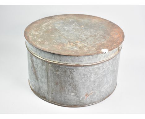 A Vintage Circular Hat Tin, 41cms Diameter nd 23.5cms High