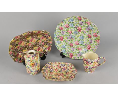Five Pieces of Various Royal Winton and Fenton China Chintz to Comprise Plate, Dishes, Jug and a Vase (Various Condition)