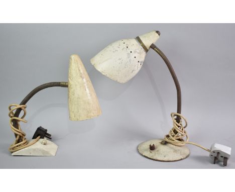 Two Vintage Desktop Adjustable Reading Lamps, 30cms High