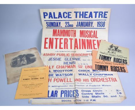 A Collection of Vintage Sporting Posters to include Boxing, Swimming Etc together with a Mysteries of Druidism Certificate Da