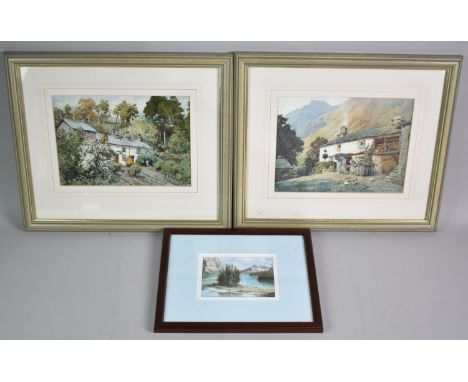 A Pair of Heaton Cooper Prints of Cottages, Together with a Canadian Print of Spirit Island