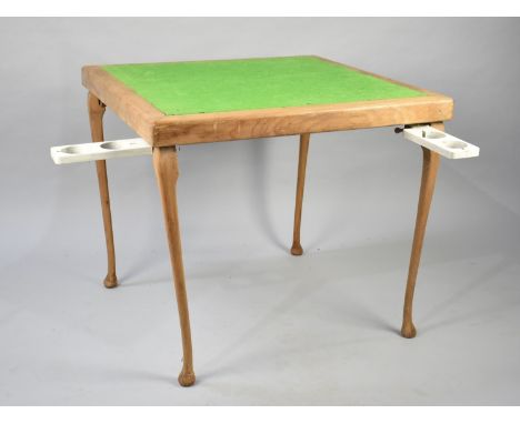 A Vintage Folding Games/Whist Table, 78cm Square Top