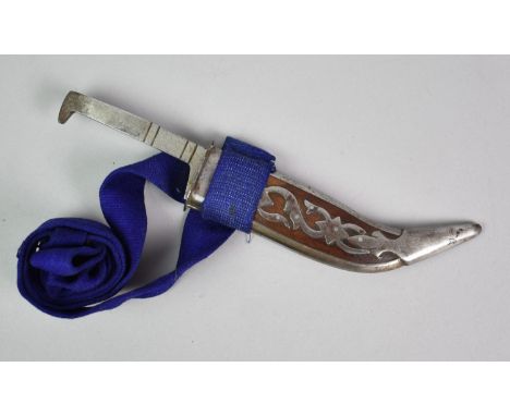 A Sikh Ceremonial Dagger in Inlaid Wooden Scabbard, Overall Length 25cms