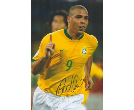 RONALDO BRAZIL SIGNED PHOTO PRINT AUTOGRAPH SOCCER